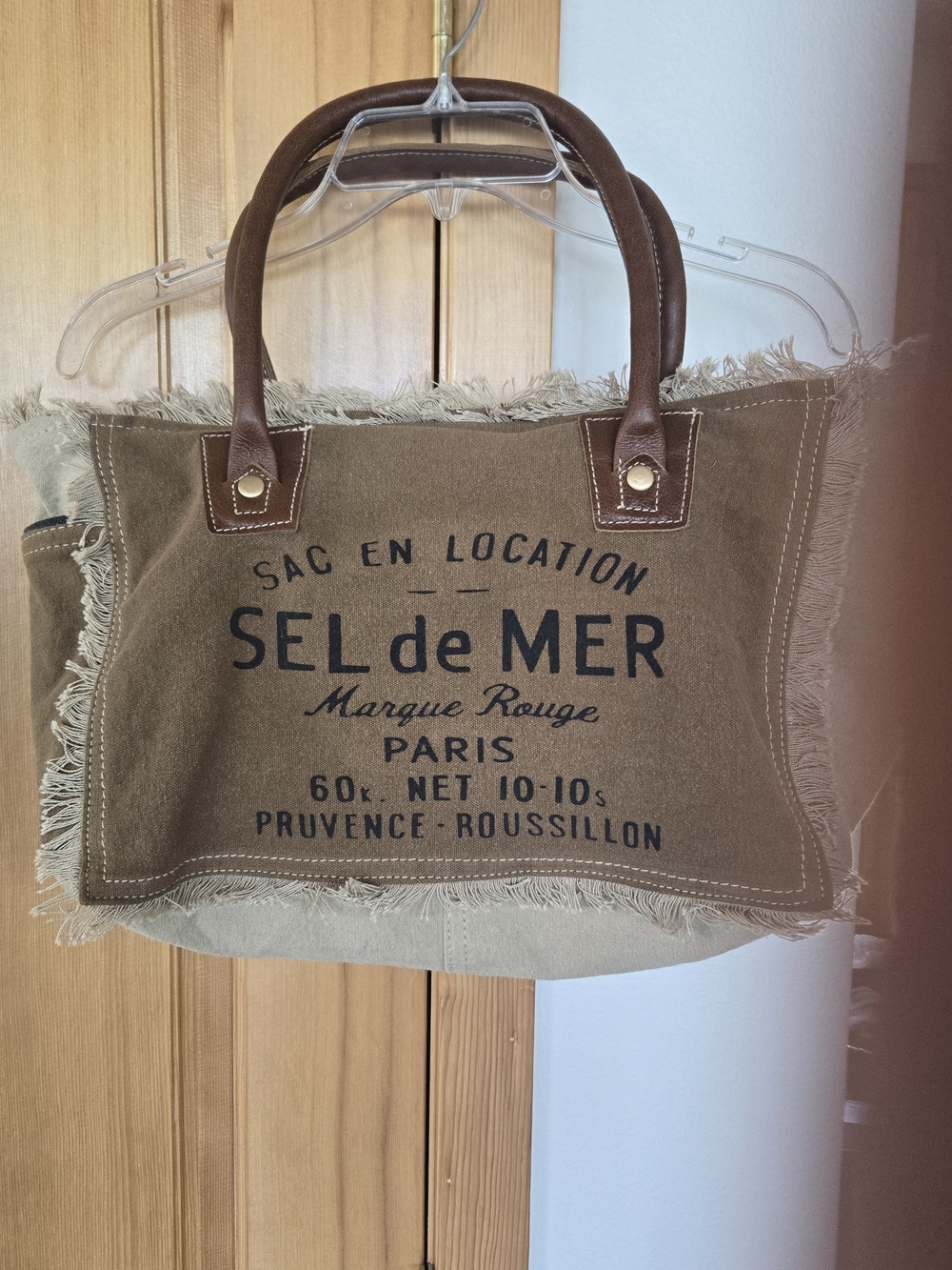 Myra Bag Cream Interior Tote with Brown Zipper Trim